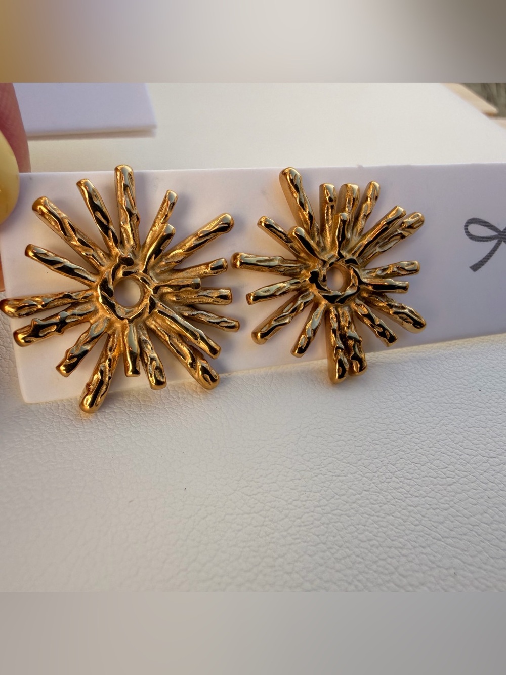 Radiant Gold Sunburst Stud Earrings - Women Jewelry